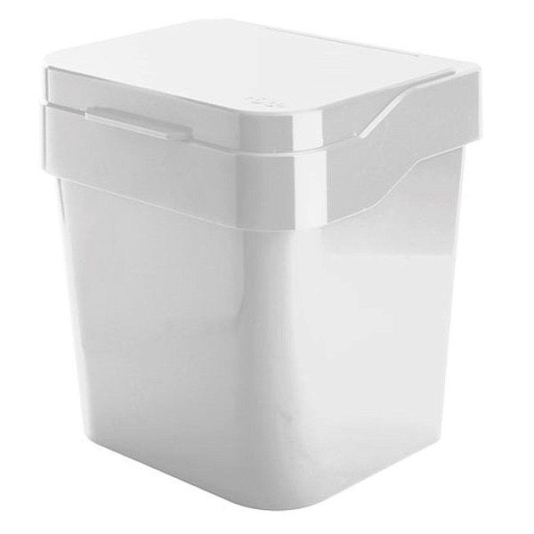 Lixeira 3 Litros Cesto De Lixo Cozinha Pia Bancada Branco Discovery - LX 580 Ou - Branco