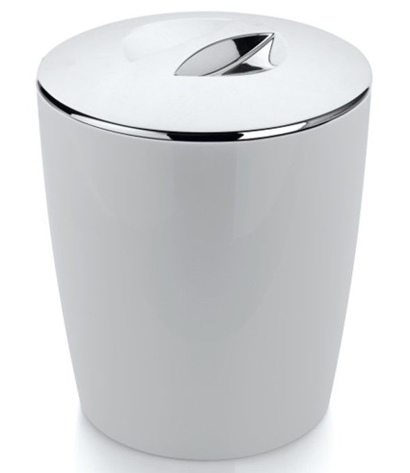 Lixeira 5 Litros Cromo Vitra Cesto De Lixo Banheiro Cozinha Lavabo - LX 550 Ou - Branco