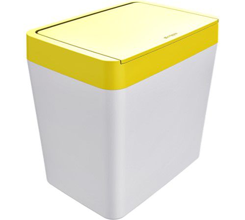 Lixeira 5 Litros De Bancada Cozinha Escritório Branca - Crippa - Amarelo