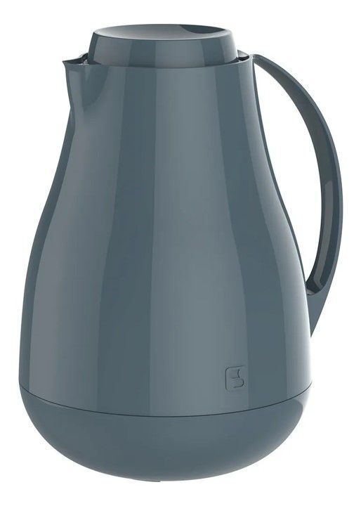 Bule Térmico Sonetto 1 Litro Para Café Leite Chá Água Ampola Vidro - Soprano - Cinza