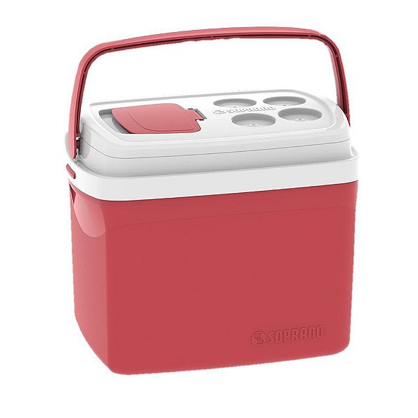 Caixa Térmica Cooler Tropical 32 Litros Bebidas e Alimentos - Soprano - Vermelho