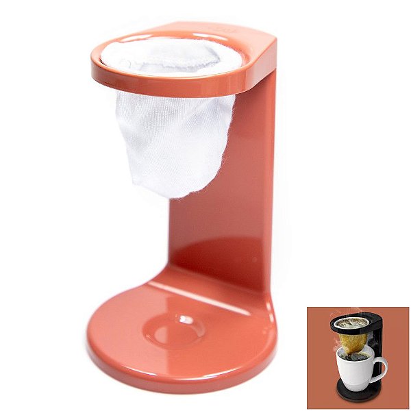 Passador De Café My Coffee Individual Coador Mini Cafézinho C/ 1 Refil - PC 1100Ou - Terracota