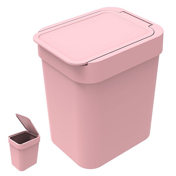 Lixeira 2,5 Litros Cesto De Lixo Plástico Para Pia Cozinha Banheiro - Soprano - Rosa