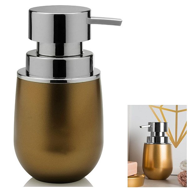 Suporte Porta Sabonete Liquido Dispenser Banheiro Pia Belly Vintage - PSB 825 Ou - Dourado