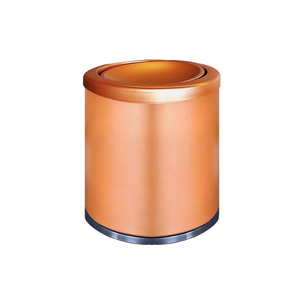 Lixeira 6,3L Cesto Lixo Rose Gold Em Aço Inox Tampa Basculante Banheiro Bancada Pia Cozinha - 30063/B CP