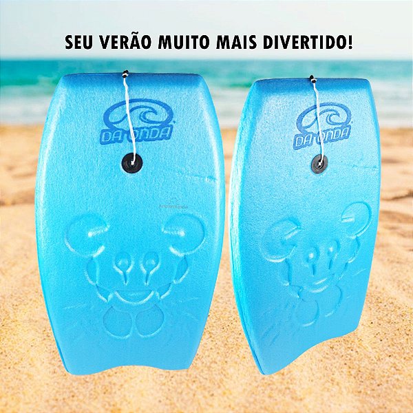 Prancha de Bodyboard 80cm Júnior Mar Surf Amador Infantil Brinquedo Para Praia - 118 DA ONDA - Azul