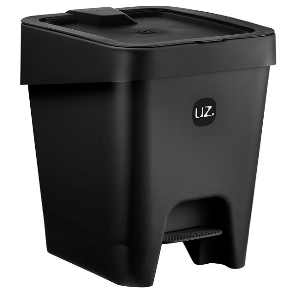 Lixeira Com Pedal 8 Litros Cesto Lixo Slim Cozinha Banheiro - UZ549 Uz - Preto