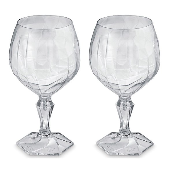 Kit 2 Taça Plástica Para Água Suco Chá Gin Festa 350ml Tango Transparente - Uz