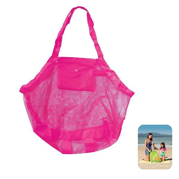 Bolsa De Praia Para Brinquedos Saco Sacola Para Camping Piscina - 3202 Tobee - Rosa