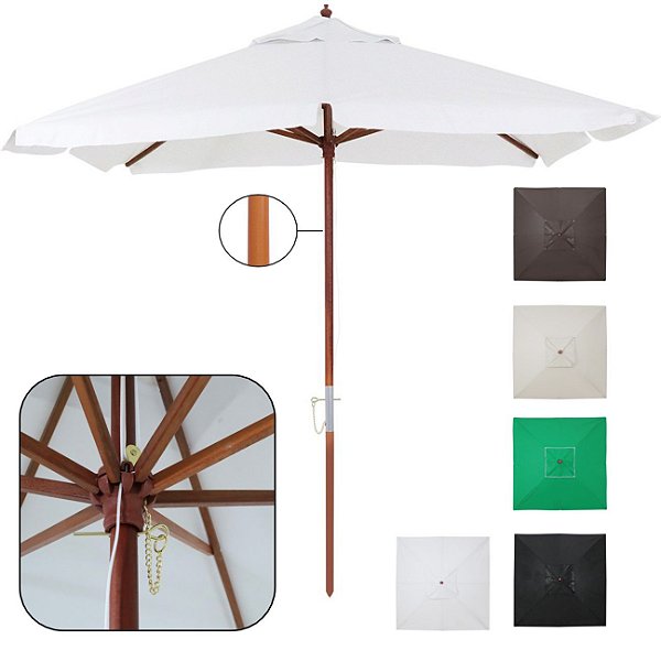 Ombrelone Madeira Quadrado 2x2m Sardenha Guarda Sol Sombreiro Bagum - Belfix - Branco
