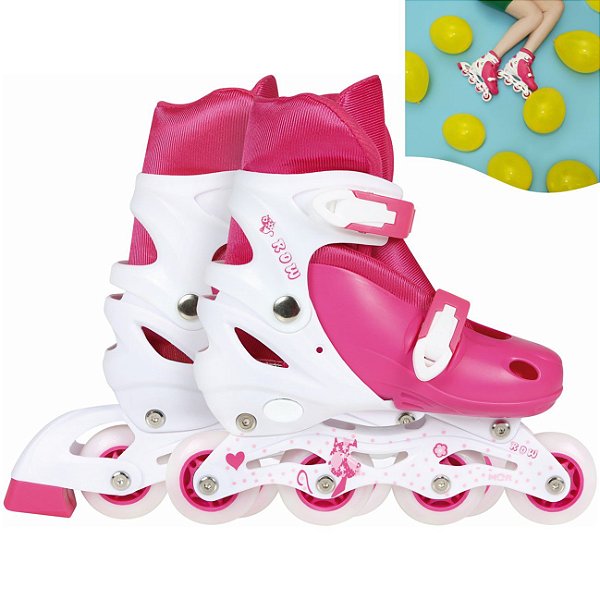 Roller Infantil Tamanho M Ajustável Até 50kg Menina Rosa - 0123 Mor
