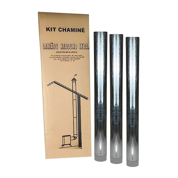 Kit 3 Canos 115mm Para Chaminé Fogão a Lenha Lareira Em Aço Galvanizado - N°2 AMZ