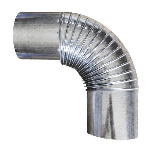 Curva Chaminé 90º Cano Joelho Galvanizado 120mm Para Fogão à Lenha N°3 Lareira Churrasqueira - AMZ