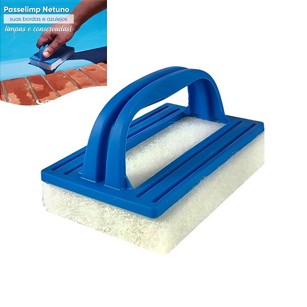Esponja Limpa Borda De Piscina Com Cabo Pegador Passe Limp - 0758 Netuno