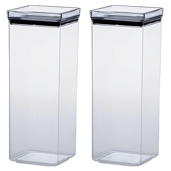 Kit 2 Pote Tampa Hermético 2,2L Porta Alimentos Mantimentos Armário Cozinha - Paramount
