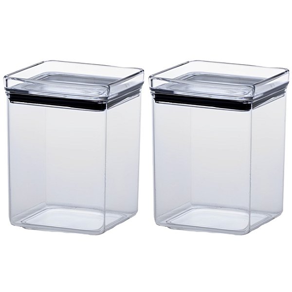 Kit 2 Pote Hermético 1L Porta Alimentos Mantimentos Armário Cozinha - Paramount