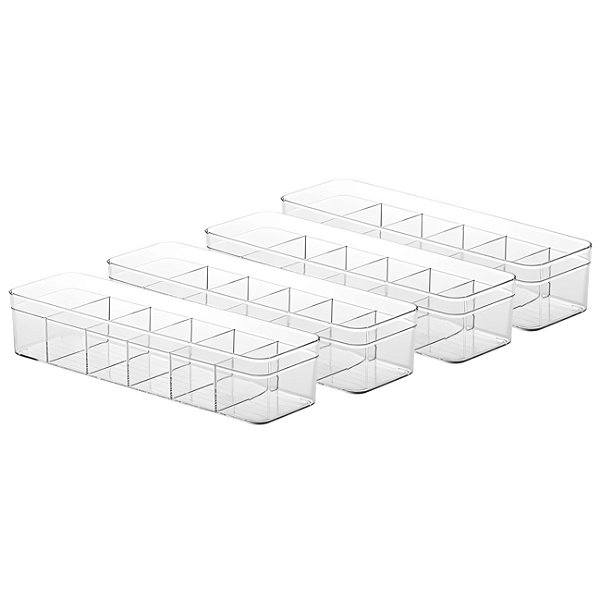 Kit 4 Organizador Gaveta Armário Calcinha Meia Roupa Colmeia Cristal - Paramount