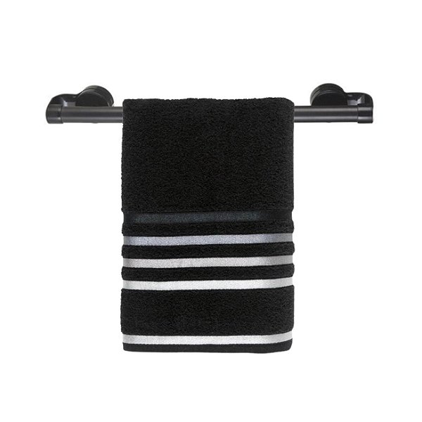 Porta Toalha de Banho 52cm com Ventosa Não Fure Preto - 8470 Arthi