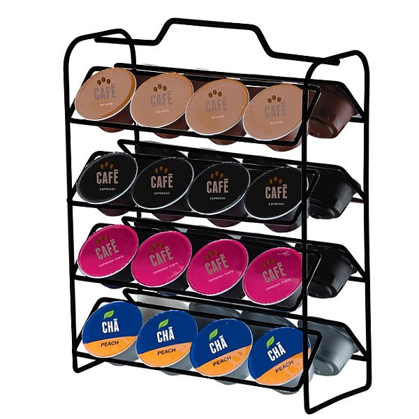 Suporte Porta 32 Cápsulas Café Compatível Dolce Gusto Preto Fosco - 1145PT Future