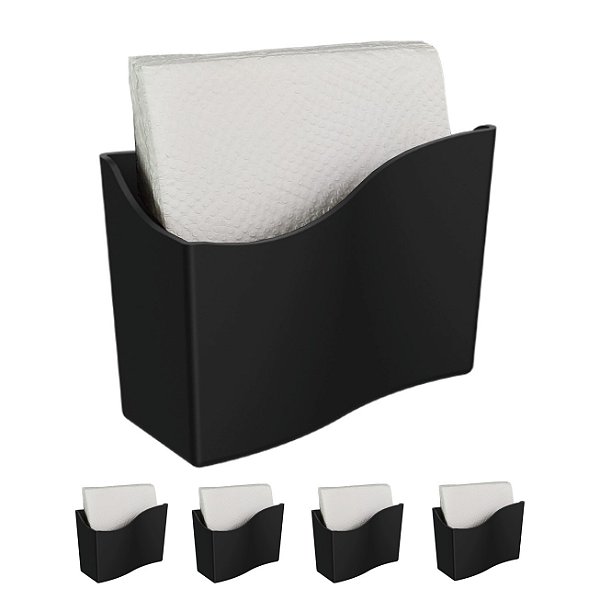 Kit 5 Porta Guardanapo Pequeno Organizador Mesa Resaurante Cozy Preto - 10500 Coza