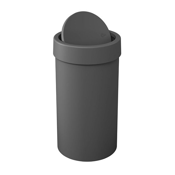 Lixeira Basculante 9 Litros Redonda Banheiro Cozinha Chumbo - 10946 Coza