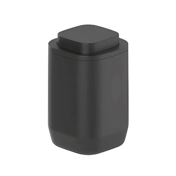 Suporte Porta Cotonete Algodão Com Tampa Banheiro Preto - Aura PAA400PTF Ou