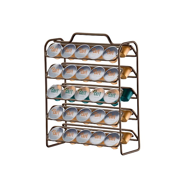 Suporte Porta 50 Cápsulas Compatível Nespresso Cor Café - 1147CFFuture