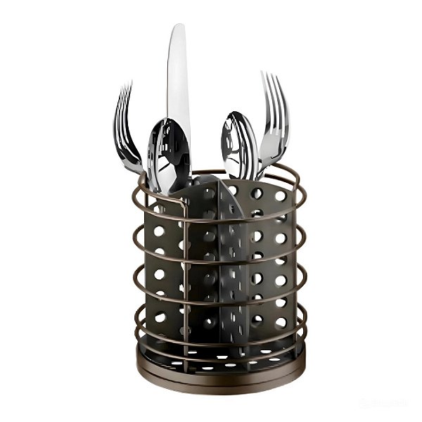 Escorredor Porta Talheres Utensílios De Cozinha Organizador Cor Café - 974CF