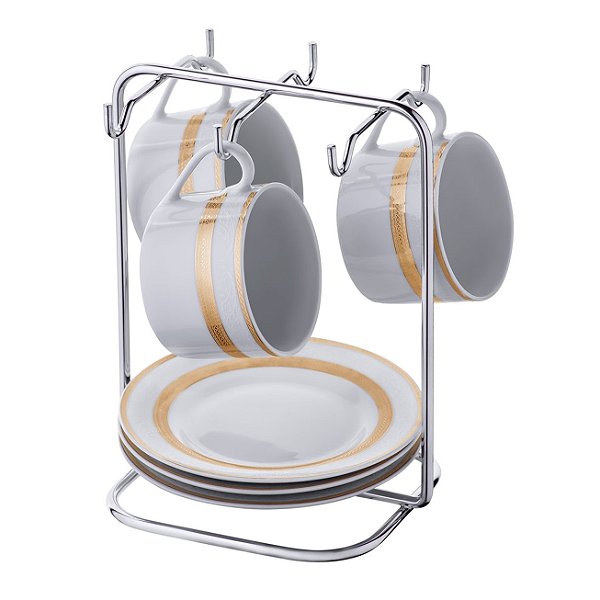 Suporte Organizador Pires Xícaras Bancada Cozinha Cromado Grande - 1125 Future
