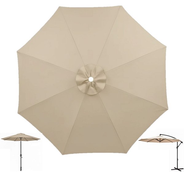 Cobertura Para Ombrelone 3 Metros de 8 Hastes Capa Reposição Tecido BEGE - AMZ