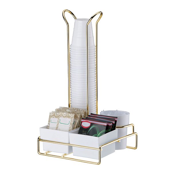 Organizador Porta Copo 50/80ml Sache Mexedor Cozinha Café Dourado  Future - 3180DD