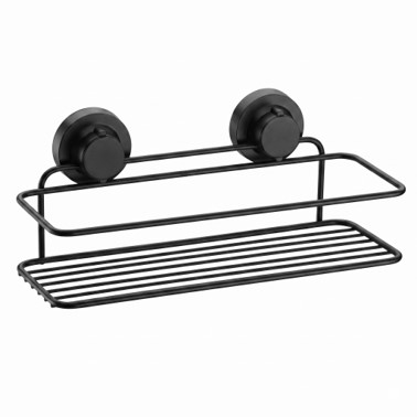 Suporte Prateleira Porta Shampoo Preto Fosco Com Adesivo Parede Banheiro - 230PT Future