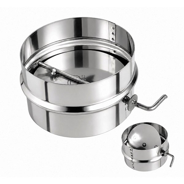 Anel Borboleta Registro Inox Para Chaminé Regulador Fumaça Fogão Lenha 110mm Nº1 - Hedlund