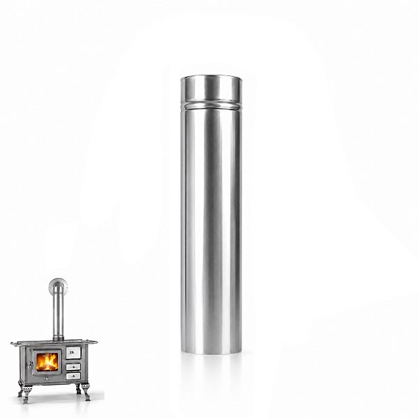 Cano 50cm Inox Para Chaminé Fogão à Lenha Lareira Ø 115mm N°2 - Hedlund