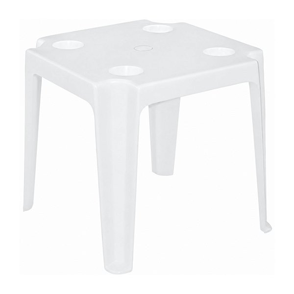 Mesa Plástica de Apoio Pequena Com Porta Copos Branca - 70165701 Belfix