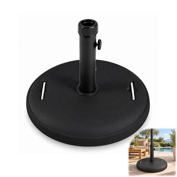 Base Para Ombrelone Guarda Sol Redonda Concreto 22 kg Preta - 26207 Belfix