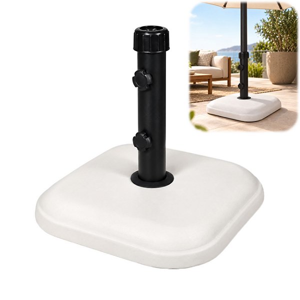 Base Quadrada Para Ombrelone Guarda Sol 11 kg Concreto Branca - 26101 Belfix