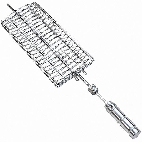 Espeto Grelha Rotativa Cromada Com Rodana Movel Cabo Alúminio - 702 Matrinox