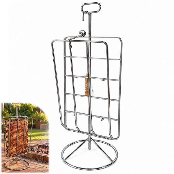 Grelha Para Costelão Churrasco Fogo de Chão Base Giratória - 153 Matrinox