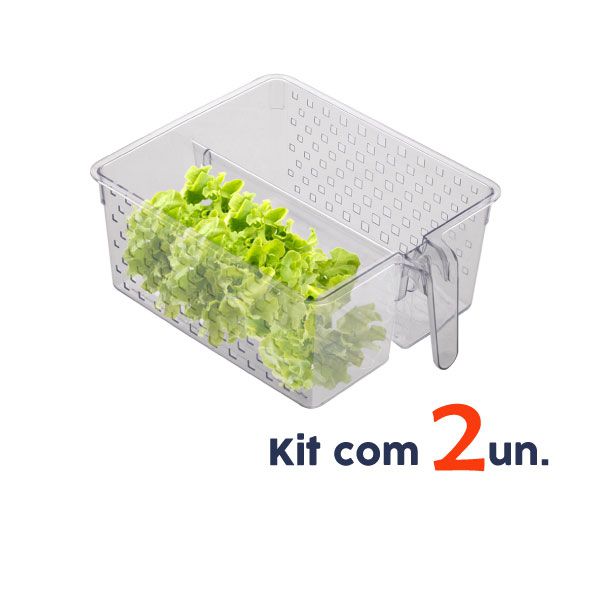 Kit 2 Cesto Organizador Utensílios Com Divisória Alça Armário Cozinha Lavanderia - Paramount