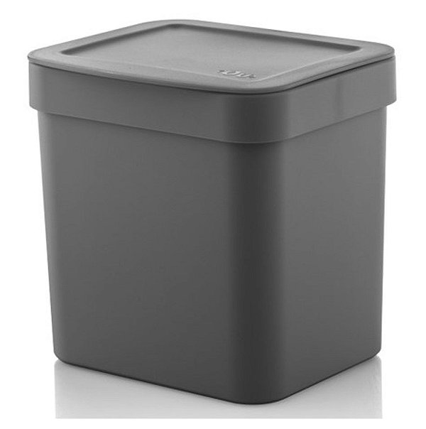 Lixeira Trium 2,5 Litros Porta Cesto De Lixo Cozinha Pia - LX 500 Ou - Chumbo