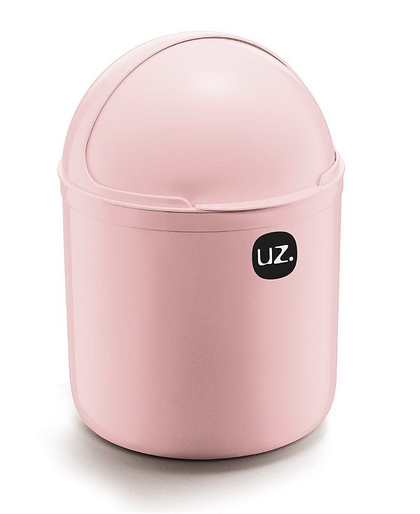 Lixeira Plástica 4 Litros Cesto De Lixo Tampa Capacete Cozinha Pia - UZ350 Uz - Rosa