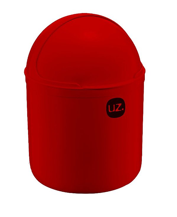 Lixeira Plástica 4 Litros Cesto De Lixo Tampa Basculante Pia Cozinha - UZ351 Uz - Vermelho