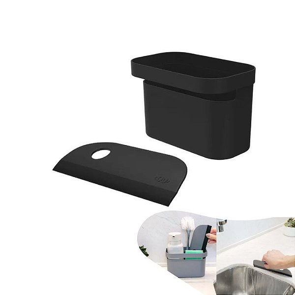 Kit Organizador Pia Porta Detergente Líquido Rodo Compacto Bancada Cozinha -Ou