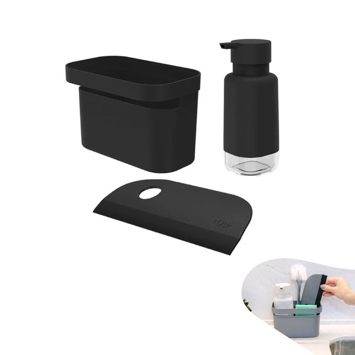 Kit Organizador Pia Dispenser Porta Detergente Rodo Compacto Bancada Cozinha -Ou