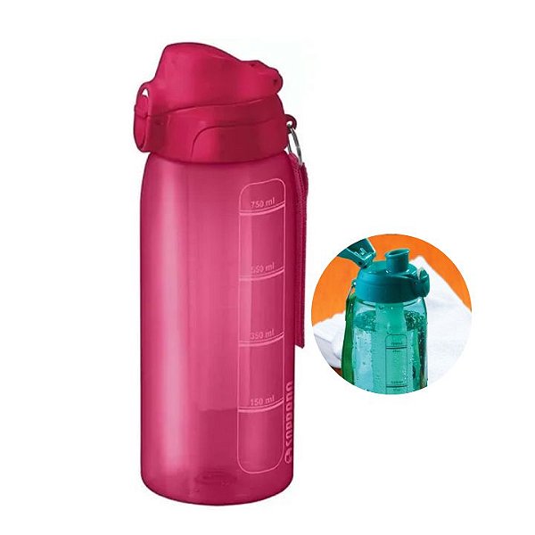 Garrafinha Squeeze 750ml Tubo Gelo Bike Trabalho Academia - Soprano - Rosa