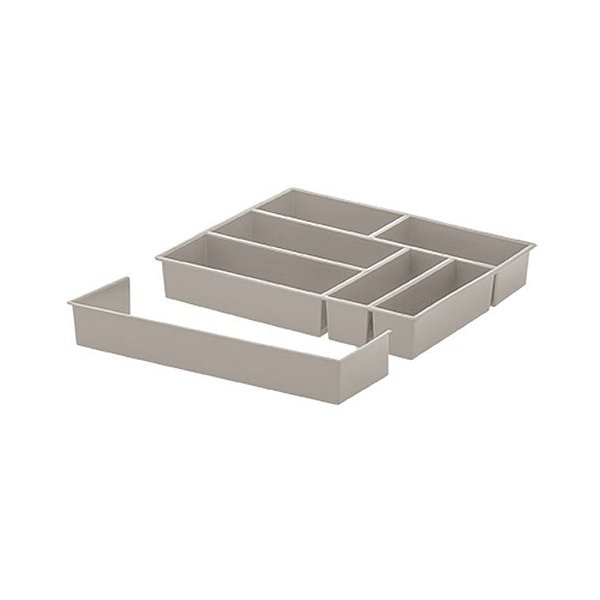 Organizador De Gaveta Extensível Divisor Talheres Utensílios 40x33x6,5cm - Paramount - Creme