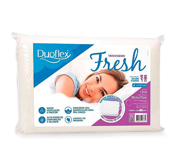 Travesseiro Fresh Duoflex 50x70cm Macio e Ventilado