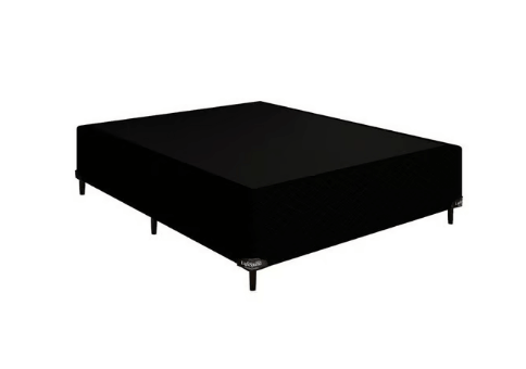 Base Cama Box Solteiro Suede 88x188 Preto