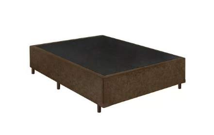 Base Cama Box Solteiro Suede 88x188 Marrom